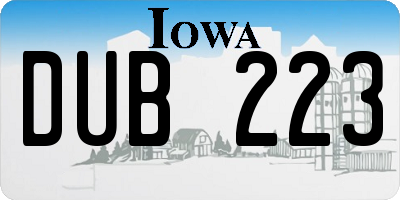IA license plate DUB223