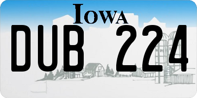 IA license plate DUB224