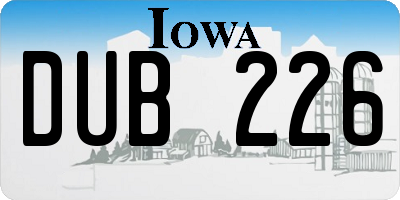 IA license plate DUB226