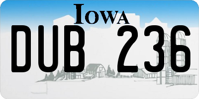 IA license plate DUB236