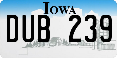 IA license plate DUB239