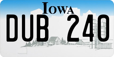 IA license plate DUB240