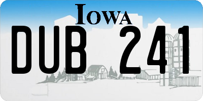 IA license plate DUB241