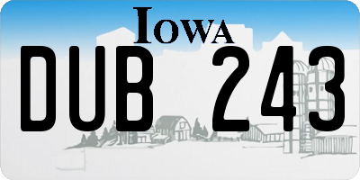 IA license plate DUB243