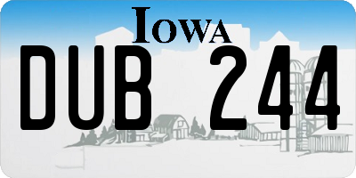 IA license plate DUB244