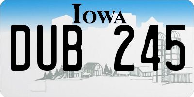 IA license plate DUB245