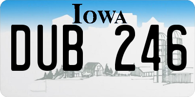 IA license plate DUB246