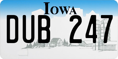IA license plate DUB247