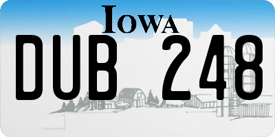 IA license plate DUB248