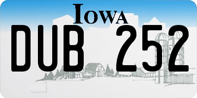 IA license plate DUB252
