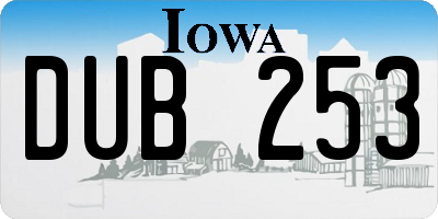 IA license plate DUB253