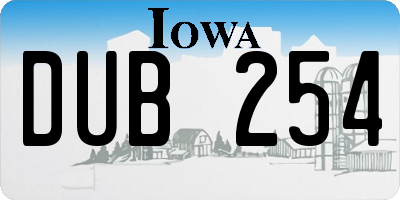 IA license plate DUB254