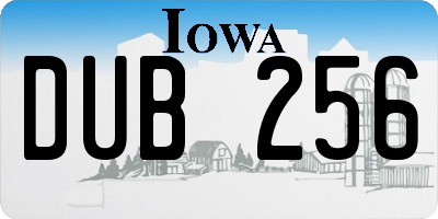 IA license plate DUB256