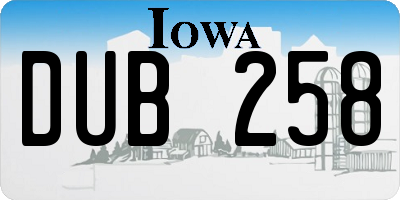 IA license plate DUB258