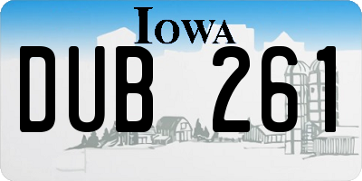 IA license plate DUB261