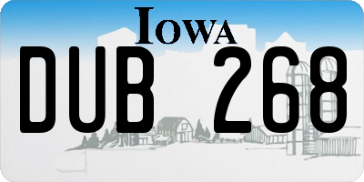 IA license plate DUB268