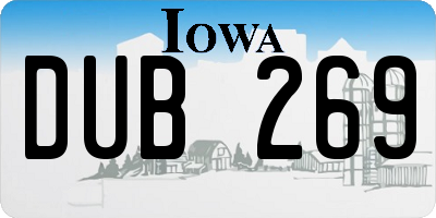 IA license plate DUB269