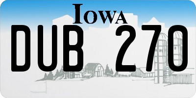IA license plate DUB270