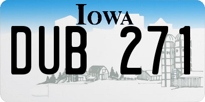 IA license plate DUB271
