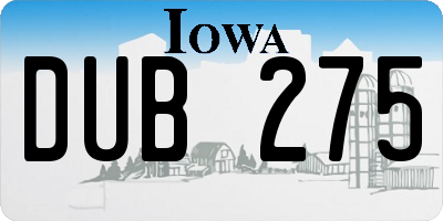 IA license plate DUB275