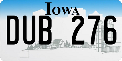 IA license plate DUB276