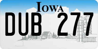 IA license plate DUB277