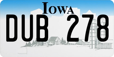 IA license plate DUB278