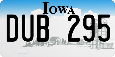 IA license plate DUB295