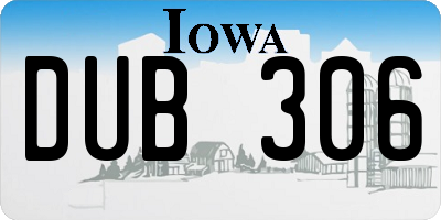 IA license plate DUB306