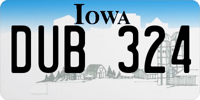 IA license plate DUB324