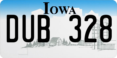 IA license plate DUB328