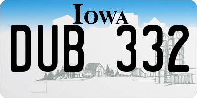 IA license plate DUB332