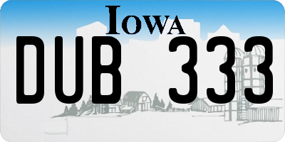 IA license plate DUB333