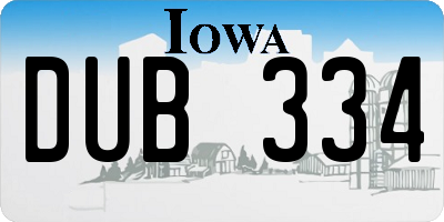 IA license plate DUB334