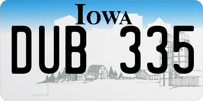 IA license plate DUB335