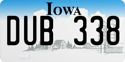 IA license plate DUB338