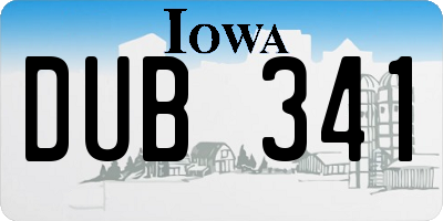 IA license plate DUB341