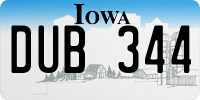 IA license plate DUB344