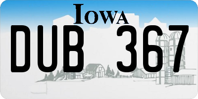 IA license plate DUB367