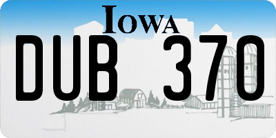 IA license plate DUB370