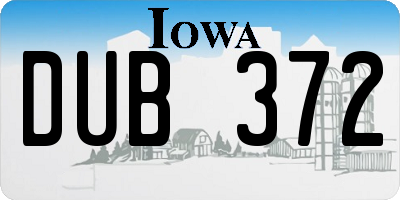 IA license plate DUB372