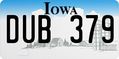 IA license plate DUB379
