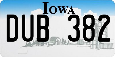 IA license plate DUB382