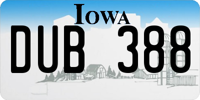 IA license plate DUB388