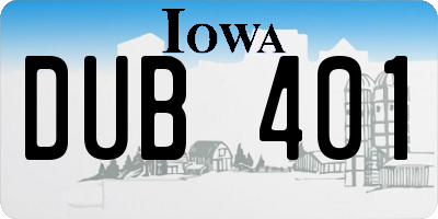 IA license plate DUB401