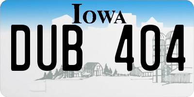 IA license plate DUB404