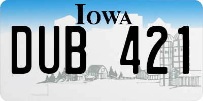 IA license plate DUB421