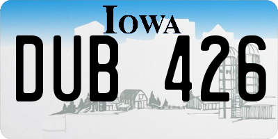 IA license plate DUB426