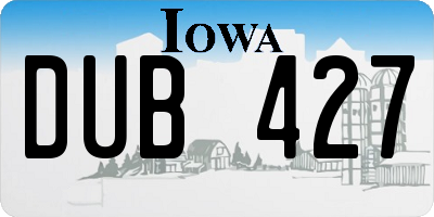 IA license plate DUB427