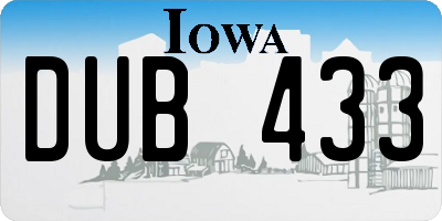 IA license plate DUB433
